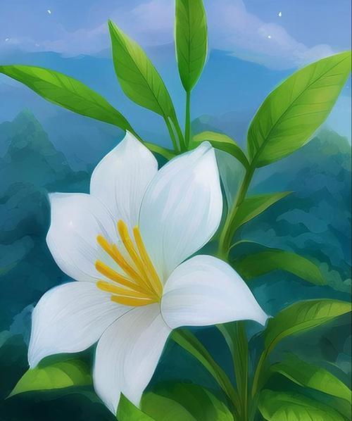 百合花在蓝天下象征什么？