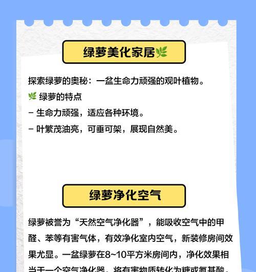 绿萝的魅力与科学养护指南是什么？